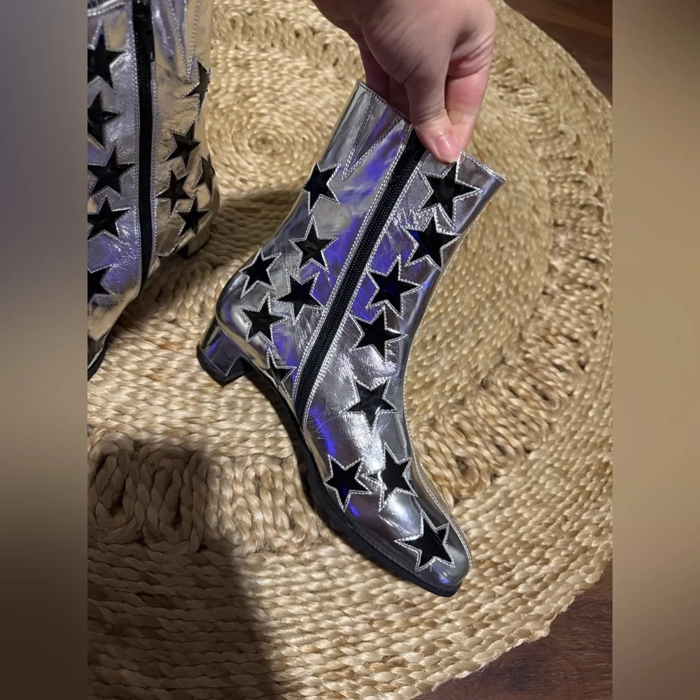 New Jeffrey Campbell On
Mars Bootie silver star western cowgirl Bowie spring - Picture 5 of 8